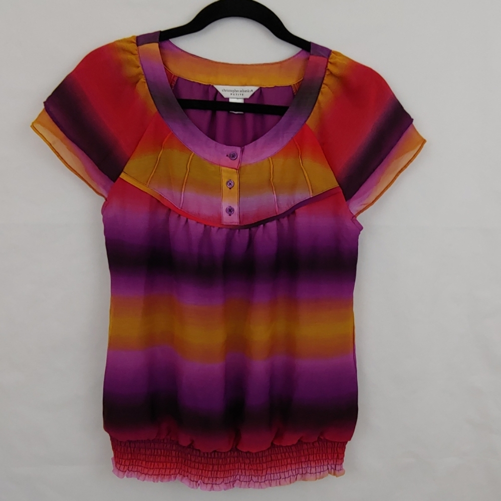 Christopher Banks Petite Multi Color Top Size PXS